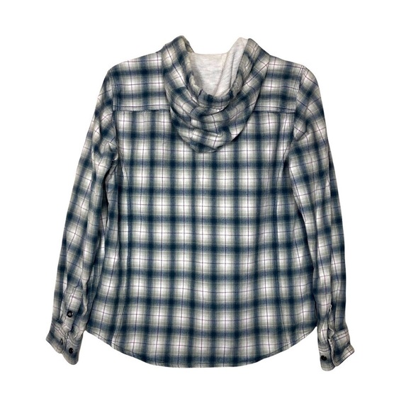 CARHARTT 100% Cotton Blue, Gray, White, Purple Plaid Hooded Shacket - Size Small - Picture 3 of 8